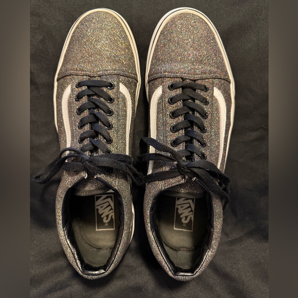 Vans Off The Wall Old Skool Skateboard Rainbow Glitter Sneakers Men’s 13